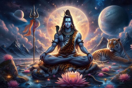 Depiction of Lord Shiva, revered as the supreme deity and lord of the universe in Indian culture.