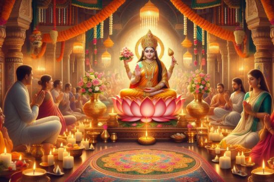 Date, time, and auspicious muhurat for the celebration of wealth and prosperity.